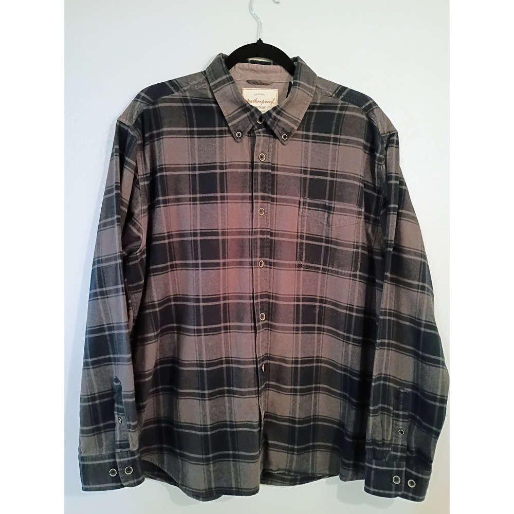 Weatherproof Vintage Flannel Shirt Mens XL Plaid Long Sleeve Button Up Casual‎